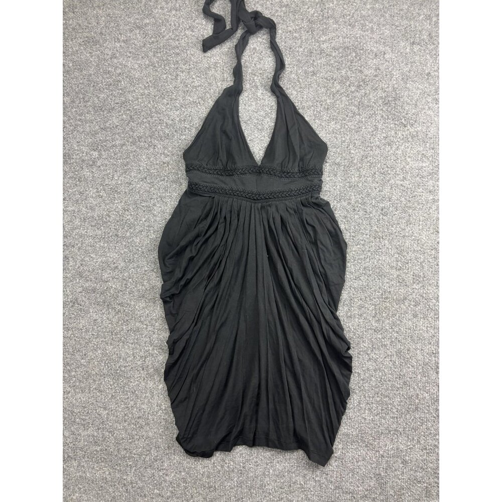Ted Baker Dress Womens‎ 2 Black Halter Empire Waist Ruched Jersey Mini Sundress